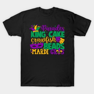 King Cake Beads Mardi Gras T-Shirt